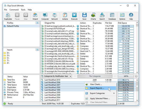DupScout Batch Duplicate Files Search Reports