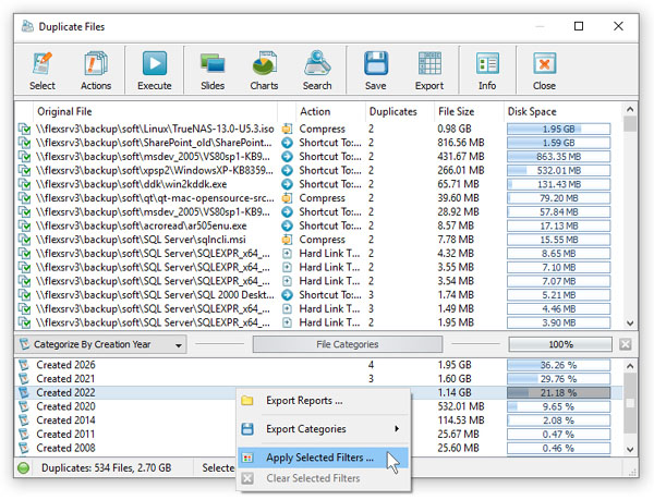 DupScout Filter Duplicate Files By Year